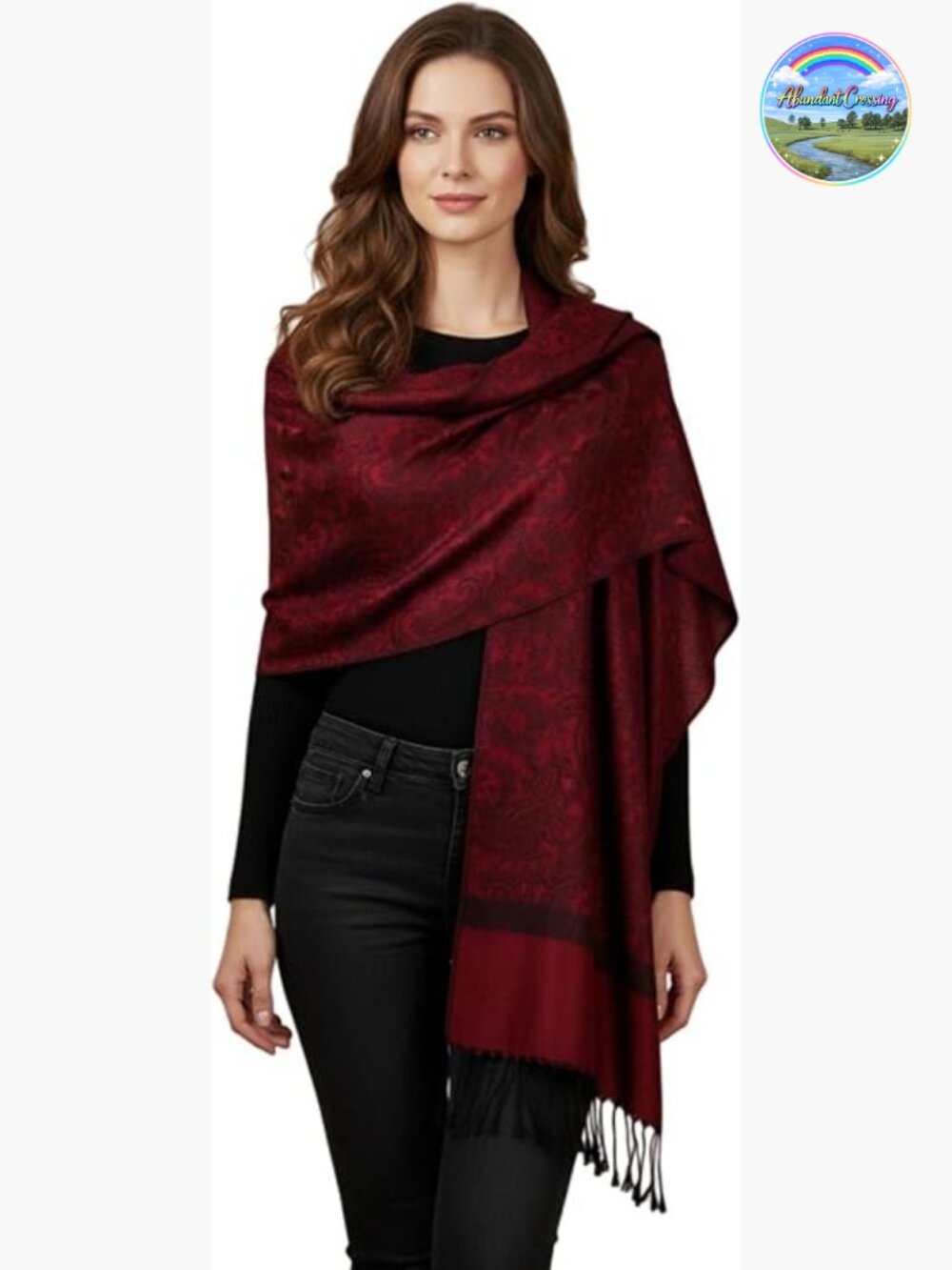 Paisley Jacquard Pashmina Shawl Wrap Scarf Stole - Soft Viscose Acrylic